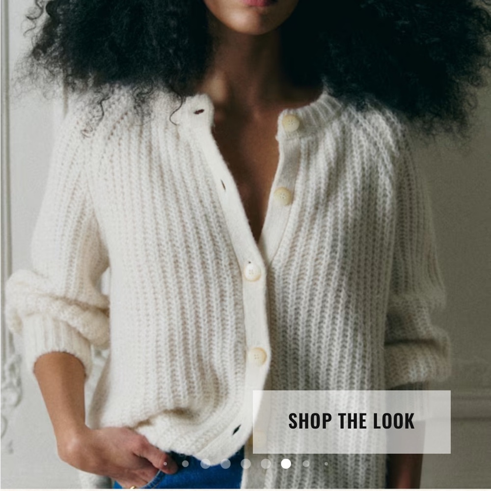 Sezane Cream Knit Cardigan - Picture 2 of 3